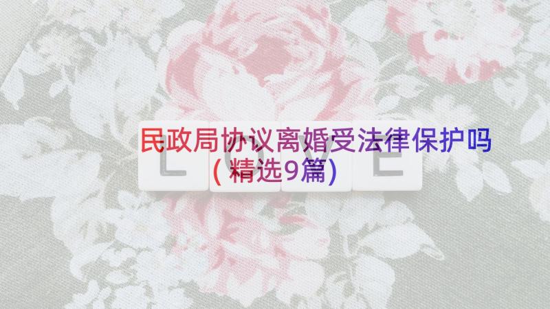 民政局协议离婚受法律保护吗(精选9篇)