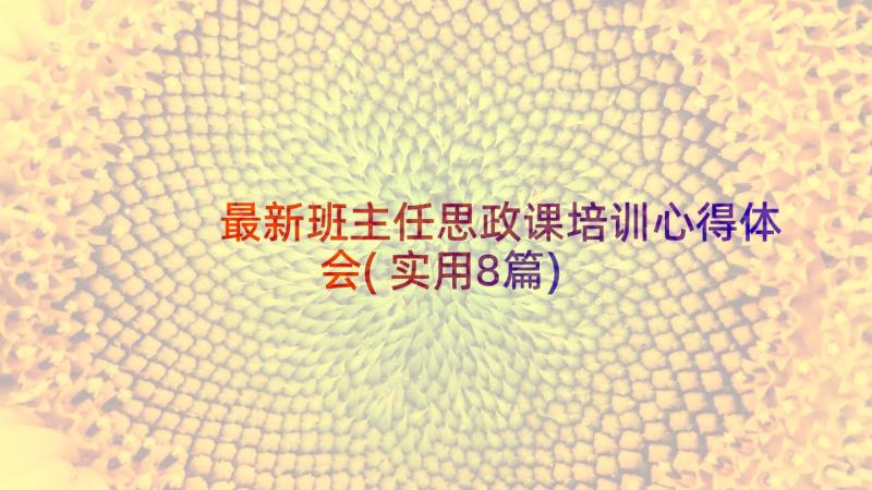 最新班主任思政课培训心得体会(实用8篇)