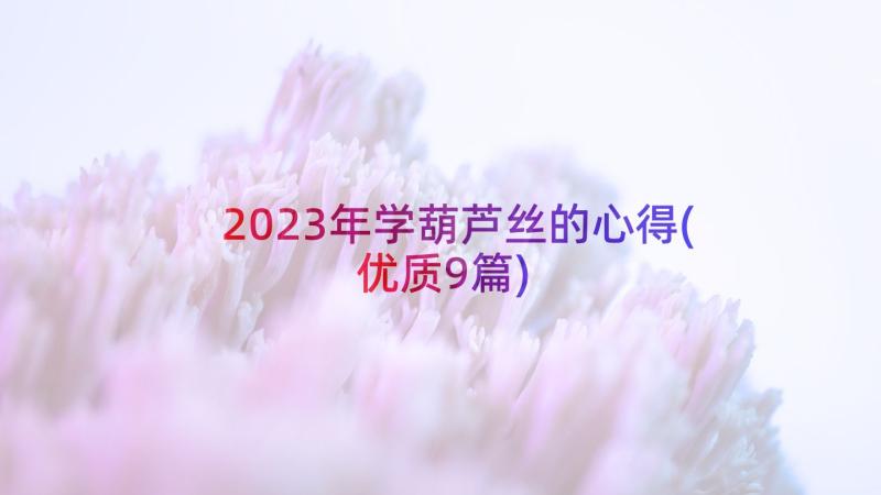 2023年学葫芦丝的心得(优质9篇)