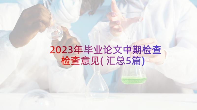 2023年毕业论文中期检查检查意见(汇总5篇)