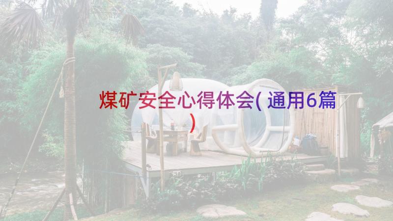 煤矿安全心得体会(通用6篇)