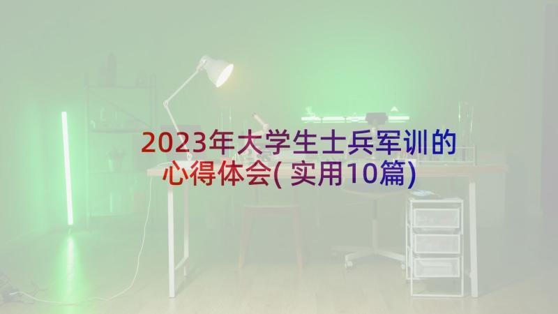 2023年大学生士兵军训的心得体会(实用10篇)