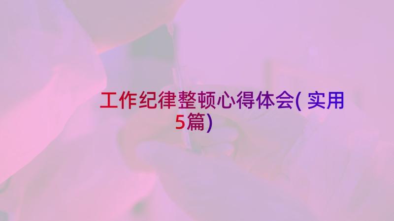 工作纪律整顿心得体会(实用5篇)