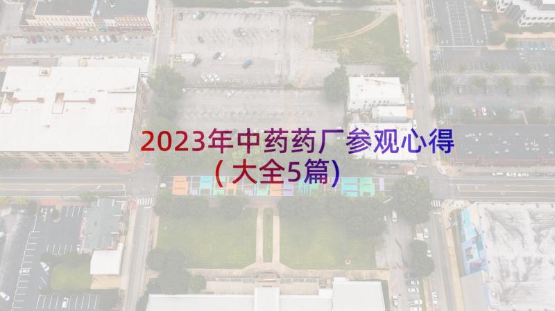 2023年中药药厂参观心得(大全5篇)