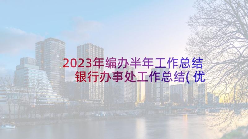 2023年编办半年工作总结 银行办事处工作总结(优秀5篇)