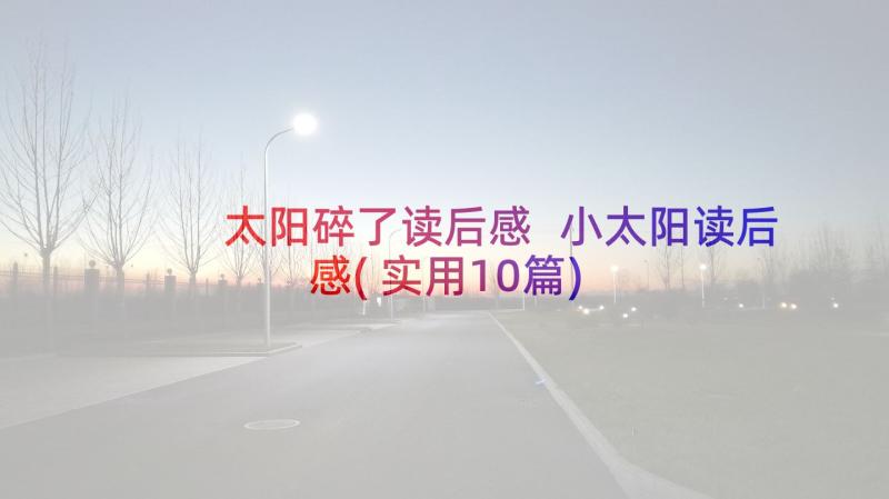 太阳碎了读后感 小太阳读后感(实用10篇)