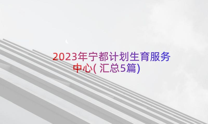 2023年宁都计划生育服务中心(汇总5篇)