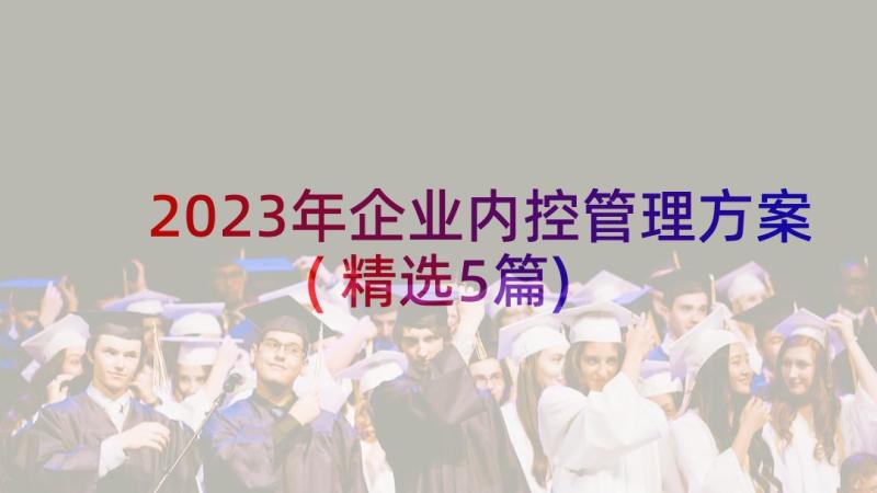 2023年企业内控管理方案(精选5篇)