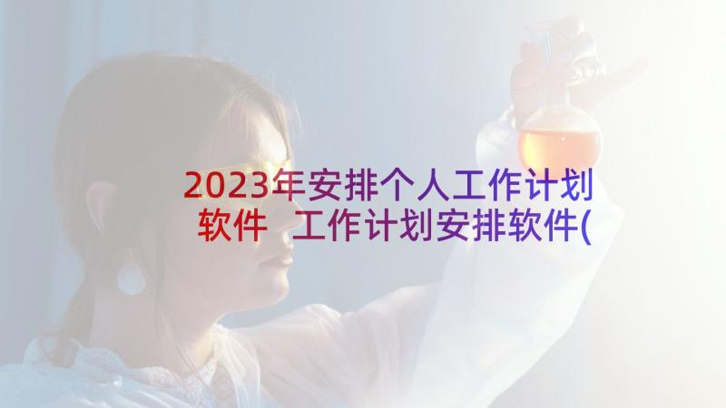 2023年安排个人工作计划软件 工作计划安排软件(精选7篇)