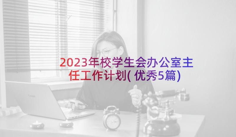 2023年校学生会办公室主任工作计划(优秀5篇)