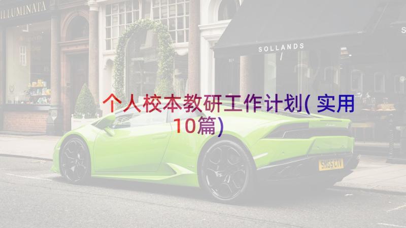 个人校本教研工作计划(实用10篇)