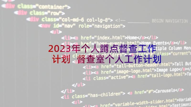 2023年个人蹲点督查工作计划 督查室个人工作计划(通用5篇)