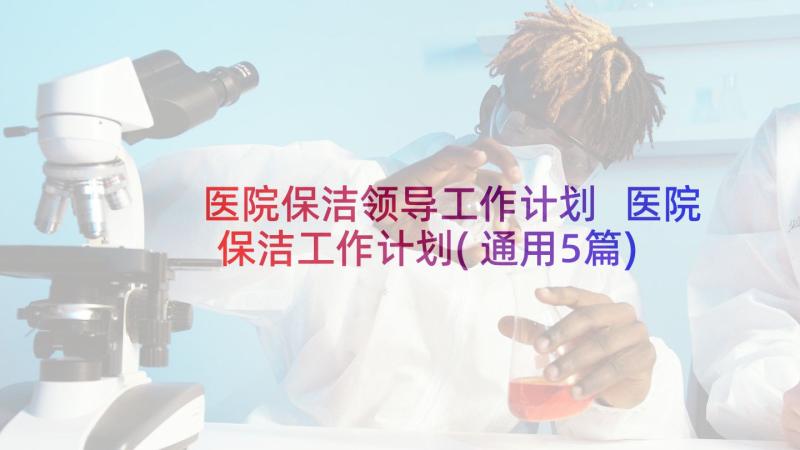 医院保洁领导工作计划 医院保洁工作计划(通用5篇)