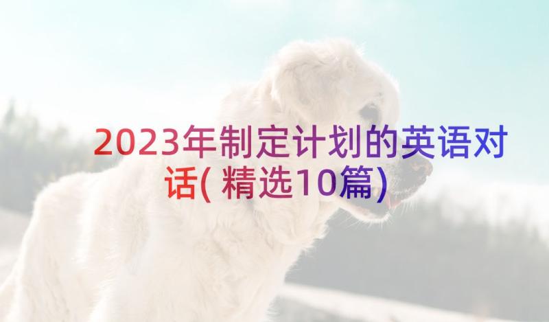 2023年制定计划的英语对话(精选10篇)