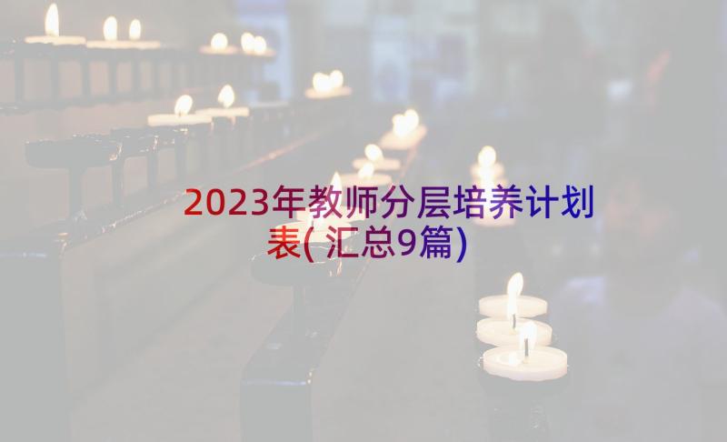 2023年教师分层培养计划表(汇总9篇)