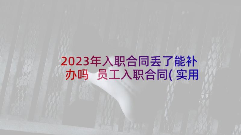 2023年入职合同丢了能补办吗 员工入职合同(实用10篇)