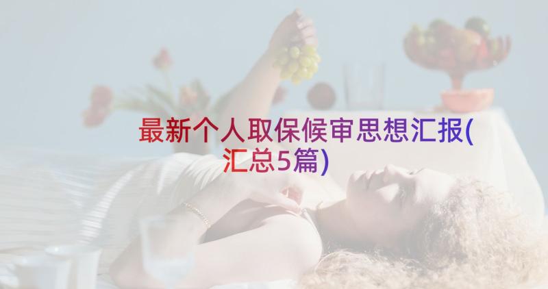 最新个人取保候审思想汇报(汇总5篇)