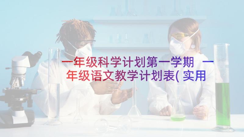 一年级科学计划第一学期 一年级语文教学计划表(实用5篇)