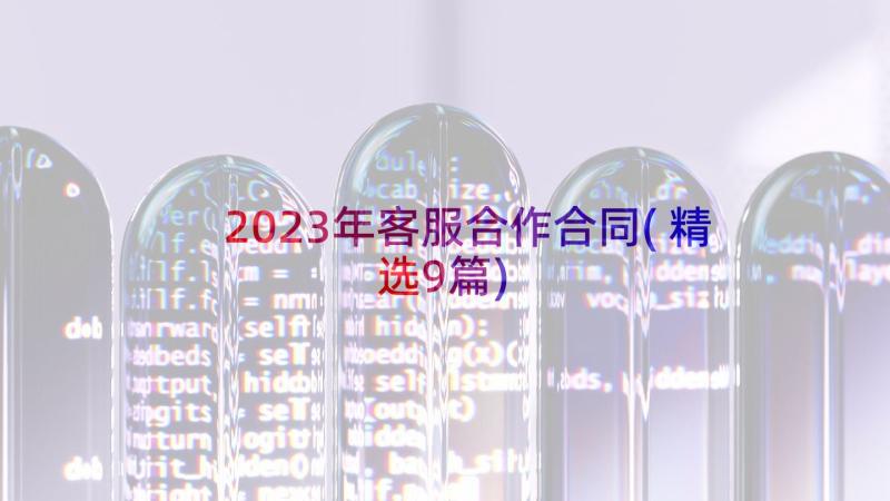 2023年客服合作合同(精选9篇)