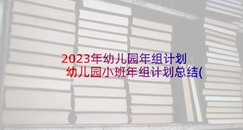 2023年幼儿园年组计划 幼儿园小班年组计划总结(大全10篇)