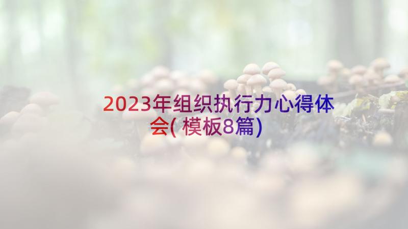 2023年组织执行力心得体会(模板8篇)