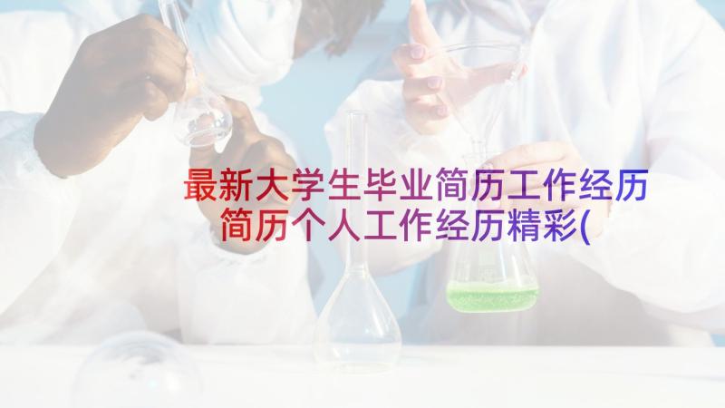 最新大学生毕业简历工作经历 简历个人工作经历精彩(模板5篇)