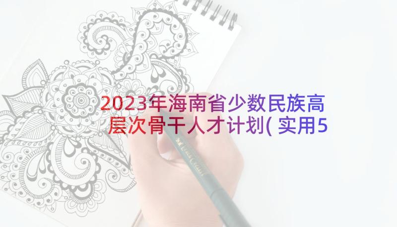 2023年海南省少数民族高层次骨干人才计划(实用5篇)