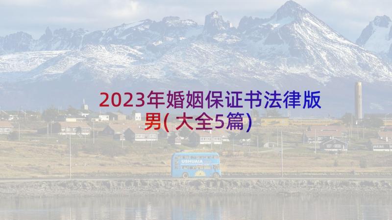 2023年婚姻保证书法律版男(大全5篇)