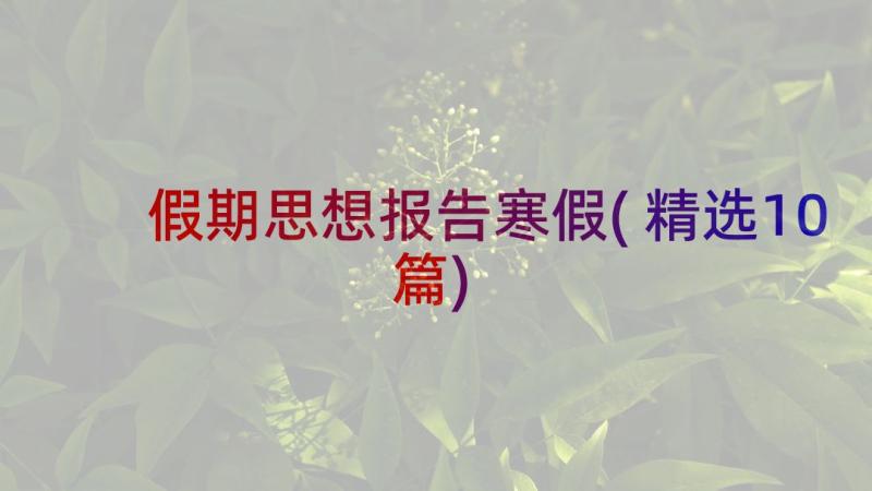 假期思想报告寒假(精选10篇)