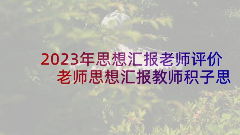 2023年思想汇报老师评价 老师思想汇报教师积子思想汇报(精选5篇)