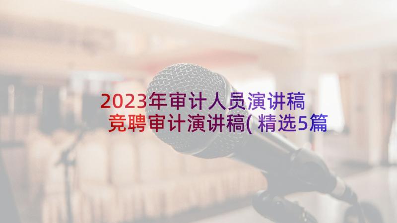 2023年审计人员演讲稿 竞聘审计演讲稿(精选5篇)