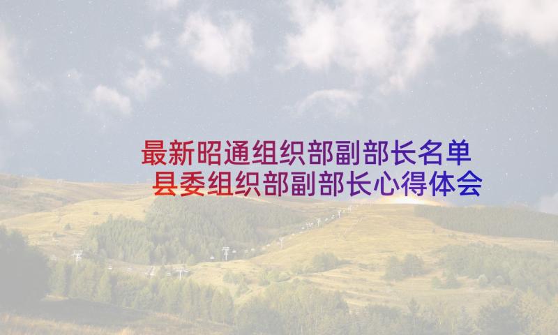 最新昭通组织部副部长名单 县委组织部副部长心得体会(汇总6篇)