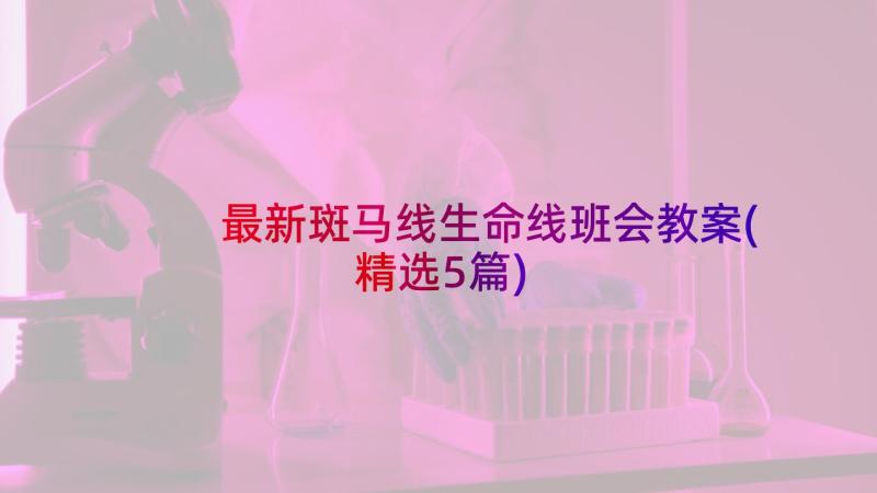 最新斑马线生命线班会教案(精选5篇)