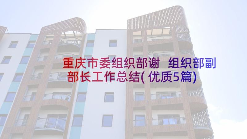 重庆市委组织部谢 组织部副部长工作总结(优质5篇)