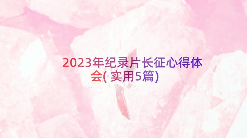 2023年纪录片长征心得体会(实用5篇)