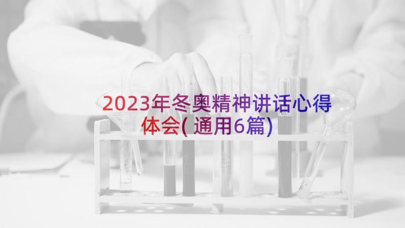 2023年冬奥精神讲话心得体会(通用6篇)