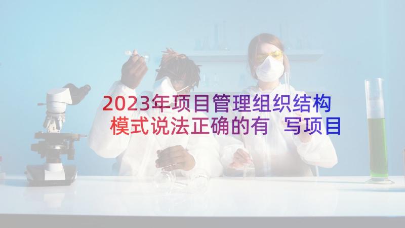 2023年项目管理组织结构模式说法正确的有 写项目管理组织结构论文(大全5篇)