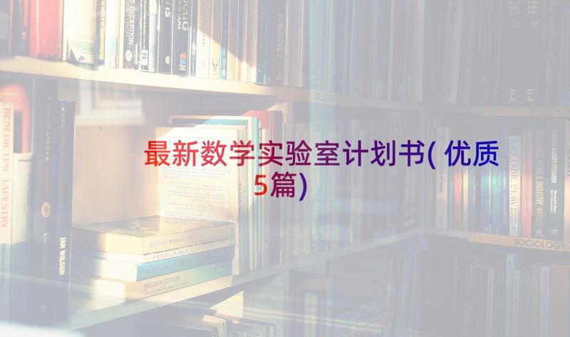 最新数学实验室计划书(优质5篇)