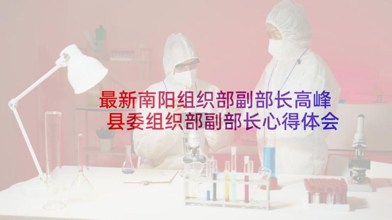 最新南阳组织部副部长高峰 县委组织部副部长心得体会(汇总5篇)