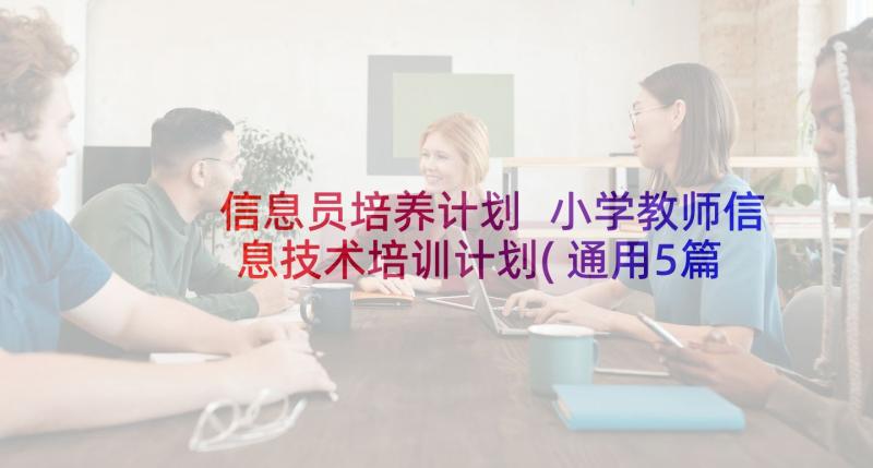 信息员培养计划 小学教师信息技术培训计划(通用5篇)