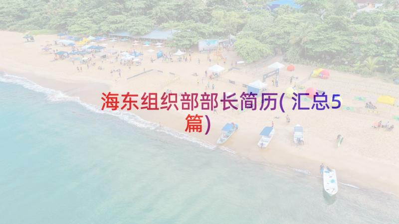 海东组织部部长简历(汇总5篇)