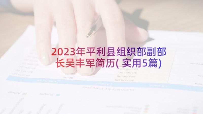 2023年平利县组织部副部长吴丰军简历(实用5篇)