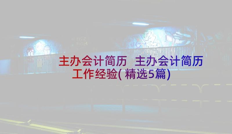 主办会计简历 主办会计简历工作经验(精选5篇)