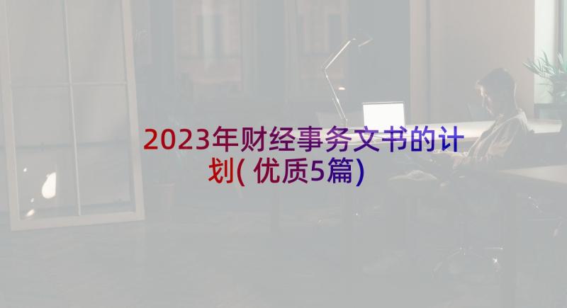 2023年财经事务文书的计划(优质5篇)