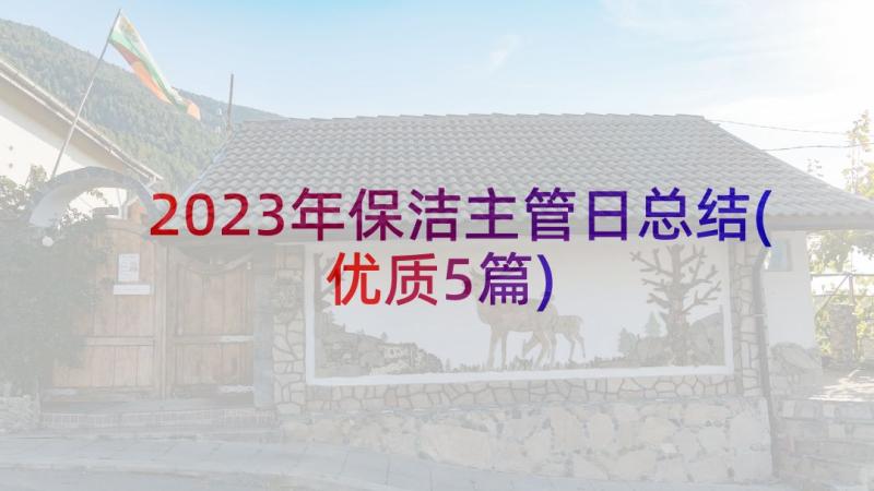 2023年保洁主管日总结(优质5篇)