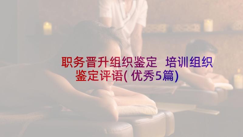 职务晋升组织鉴定 培训组织鉴定评语(优秀5篇)