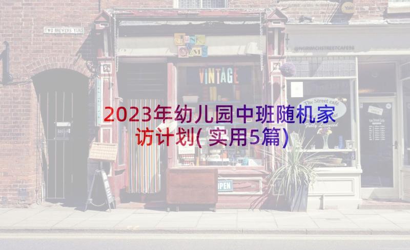 2023年幼儿园中班随机家访计划(实用5篇)