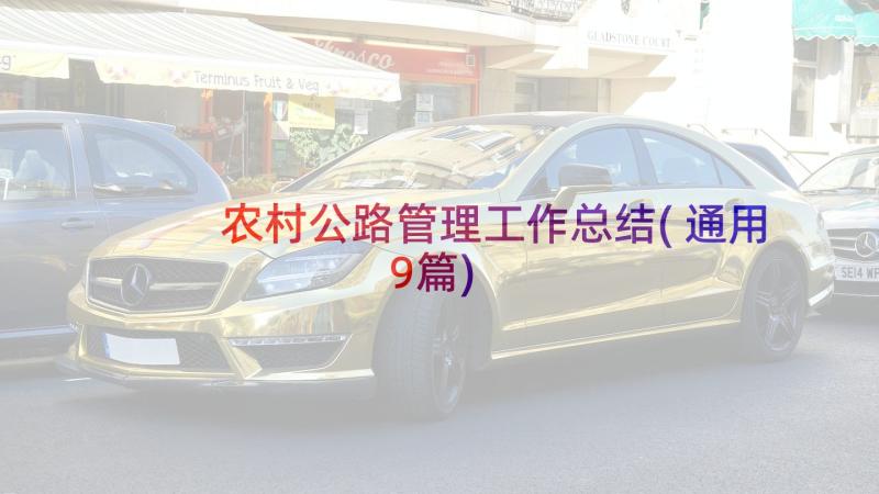 农村公路管理工作总结(通用9篇)