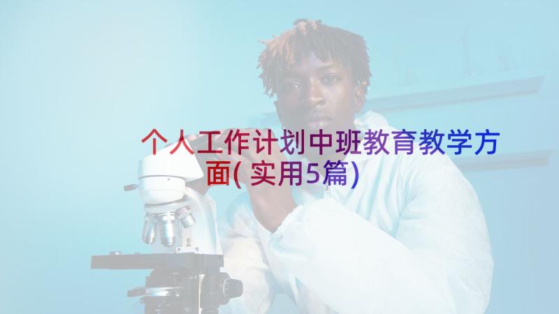 个人工作计划中班教育教学方面(实用5篇)