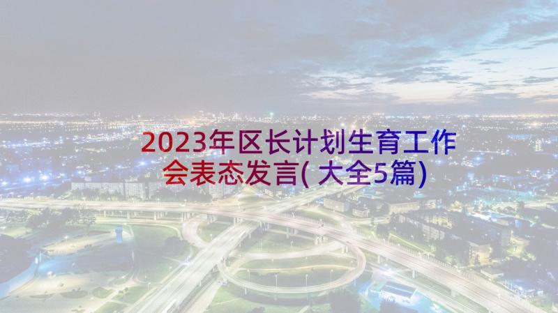 2023年区长计划生育工作会表态发言(大全5篇)